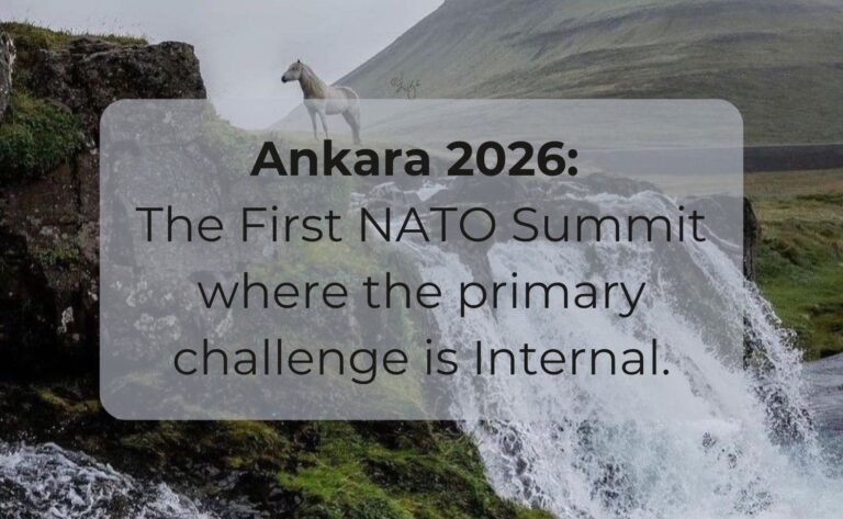 Ankara NATO summit 2026 analysis chart showing the structural transition and internal architecture shift in the transatlantic alliance.